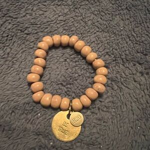 Beaded Bracelet with Gold Charms